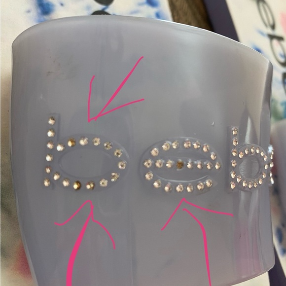 1-pair (IRREGULAR) of flip flops sandals gray PVC with rhinestones - Picture 5 of 6